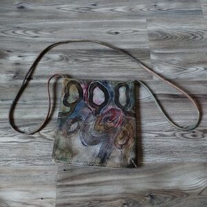 Jane Yoo Wearable Art Crossbody Bag Hand Painted Vintage